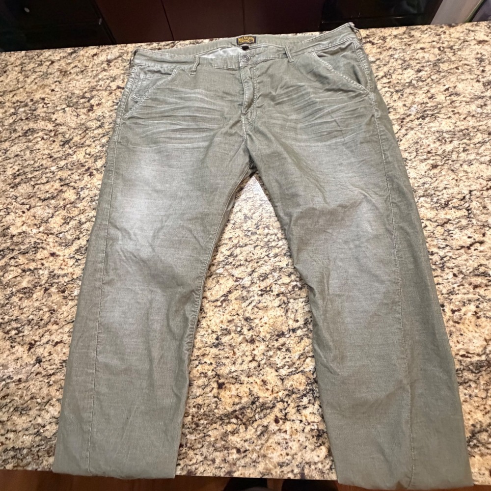 True Religion Mens Olive Green Corduroy Jogger Pants Size 42 Sportswear ws